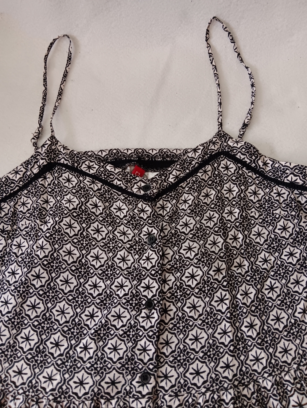 Black & White Printed Spaghetti Strap Dress